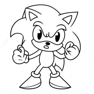 Sonic med tomteluva färgläggningssida | Sonic Jul målarbild