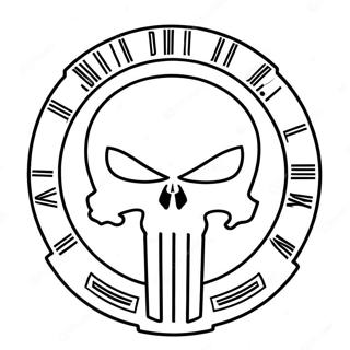 Punisher Logotyp Färgläggningssida | Hämnaren målarbild