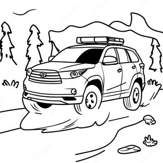 Toyota Highlander off-road äventyr färgläggningssida | Toyota Highlander målarbild