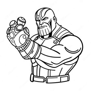 Thanos med oändlighetshandske färgläggningssida | Thanos målarbild