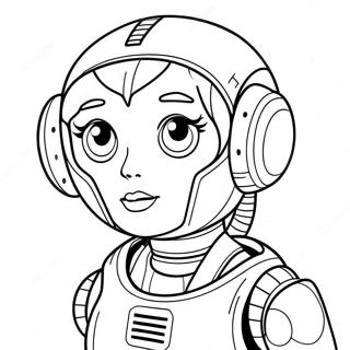 Flickrobot Färgläggningssida | Flicka Robot målarbild