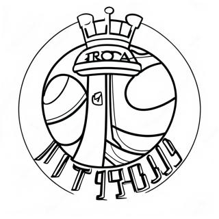 NBA-logotyp färgläggningssida | Logotyp NBA målarbild