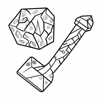 Minecraft Diamant Spade Målarbild | Minecraft Spade målarbild