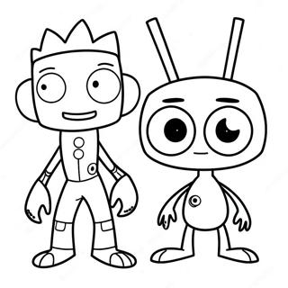 Zim och Gir tokig äventyr färgläggningssida | Invader Zim målarbild