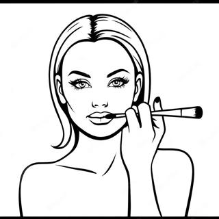 Glamorös makeupartist färgläggningssida | Kosmetologi målarbild