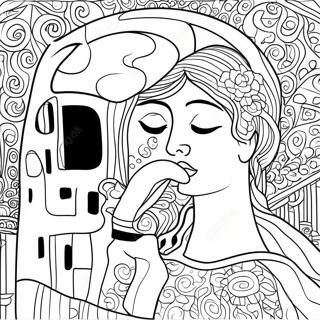 Klimts Kyssen Målarbild | Klimt målarbild