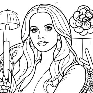 Lana Del Rey Färgläggningssida | Lana Del Rey målarbild