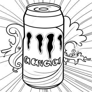 Cool Monster Energy Dryck Burk Färgläggningssida | Monster Energi målarbild