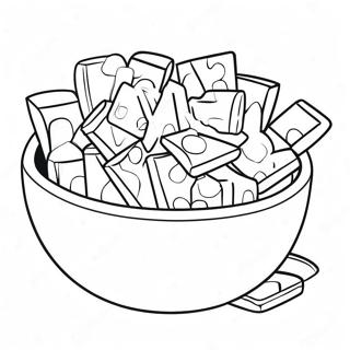 Färgglada chips i en skål målarbild | Chipar målarbild