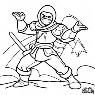 Natt ninja färgläggningssida | Natt Ninja målarbild