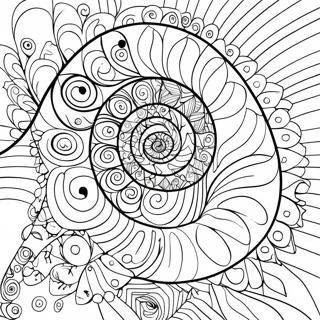 Fibonacci spiral färgläggningssida | Fibonacci målarbild