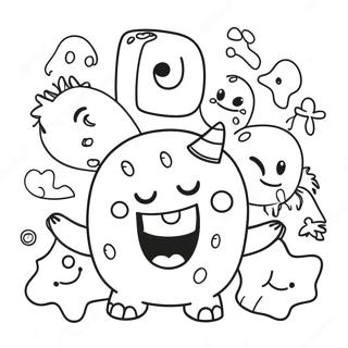Söta monsterbokstäver färgläggningssida | Monsterbokstäver målarbild