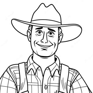 Woody med cowboyhatt färgläggningssida | Woody målarbild