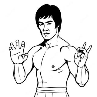 Bruce Lee i aktion färgläggningssida | Bruce Lee målarbild