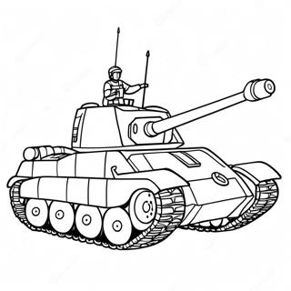 Tigerstridsvagn färgläggningssida | Tigerstridsvagn målarbild