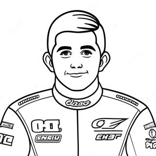 Chase Elliott i Racerbil Färgläggningssida | Chase Elliott målarbild