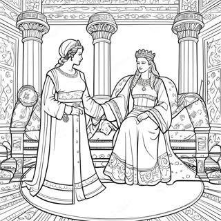 Drottning Esther i palatset färgläggningssida | Drottning Ester målarbild