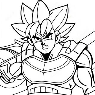 Bardock i Stridsrustning Färgläggningssida | Bardock målarbild