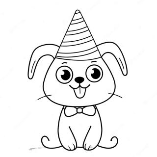 Söt Lolbit med partihatt färgläggningssida | Lolbit målarbild