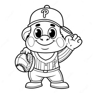 Phillies maskot färgläggningssida | Phillies Maskot målarbild