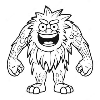 Gritty monster färgläggningssida | Gritty målarbild