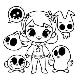 Vampirina med spöklika vänner färgläggningssida | Vampirina målarbild