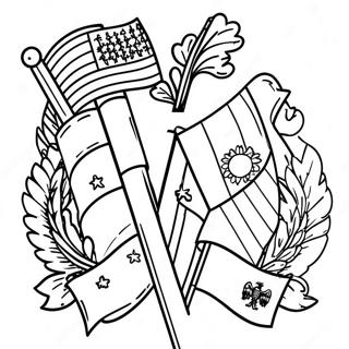 Färgglada Nationalsflaggor Färgläggningssida | Flagga målarbild