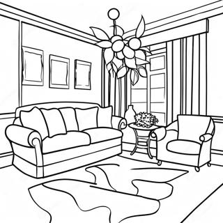 Inredningsdesign färgläggningssida | Inredningsdesign målarbild