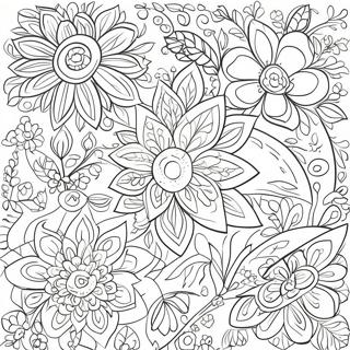Skandinavisk Folkkonst Blommönster Färgläggningssida | Skandinavisk folkkonst målarbild