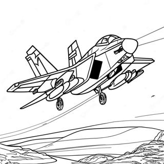 F14 Tomcat i flygning färgläggningssida | F14 Tomcat målarbild