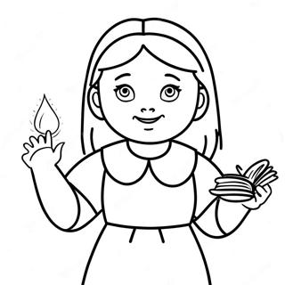 Matilda med Magiska Krafter Målarbok | Matilda målarbild