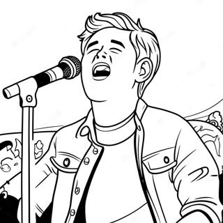 Niall Horan sjunger på scen färgläggningssida | Niall Horan målarbild
