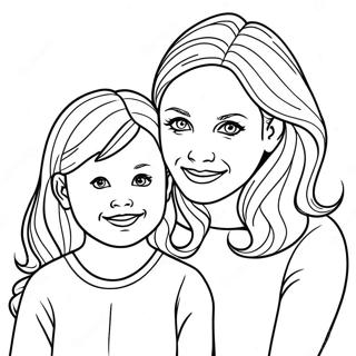 Mamma och Dotter Målarbok | Mamma och Dotter målarbild
