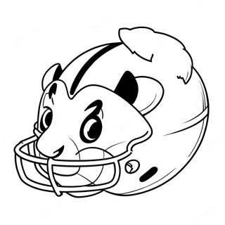Bucky Badger med en fotbollsskiss | Bucky Grävling målarbild