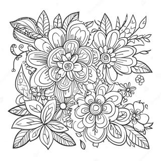Bullet Journal blommig doodle-skiss | Bullet Journal målarbild