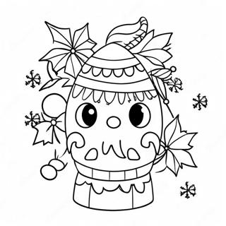 Festlig piñata med juldekorationer-skiss | Jul i Mexiko målarbild