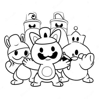Mario Rabbids Karaktärer Målarbild | Mario Rabbids målarbild