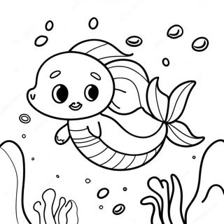 Merpup Simma i Färgglad Ocean Målarbild | Merpup målarbild