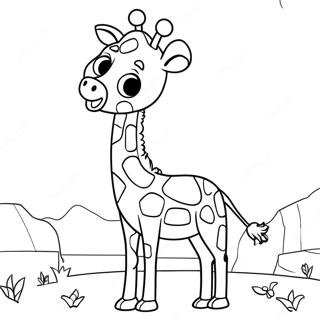 Geoffrey Giraff Färgläggningssida | Geoffrey the Giraffe målarbild