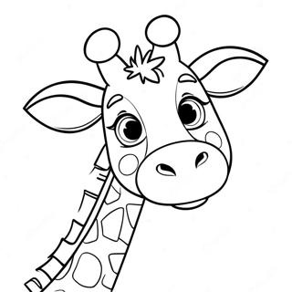 Glad Geoffrey Giraff Färgläggningssida | Geoffrey the Giraffe målarbild