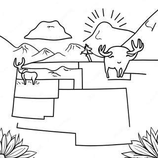 Wyoming Stat Outline Målarbok | Wyoming målarbild