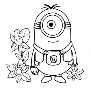 Minion Kevin Färgläggningssida | Minion Kevin målarbild