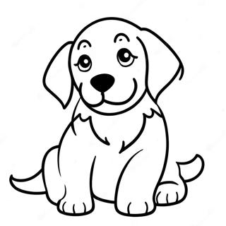 Golden Retriever Valp Färgläggningssida | Golden Retriever målarbild
