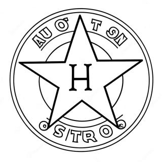 Houston Astros logotyp färgläggningssida | Houston Astros målarbild