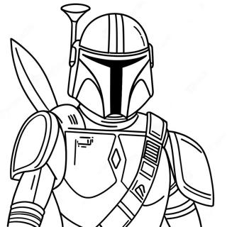 Star Wars Mandalorian färgläggningssida | Star Wars Mandalorian målarbild