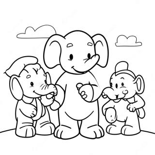 Babar och Vänner Målarbild | Babar målarbild