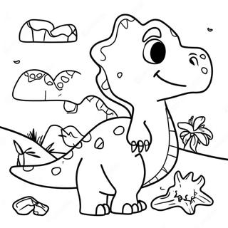 Rolig Pussel Målarbild med Dinosaurier | Pussel målarbild