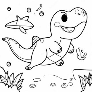 Dinosaurie Haj Målarbild | Dinosauriehaj målarbild