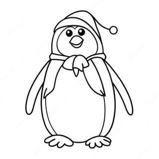 Jul Pingvin Målarbild | Julpingvin målarbild