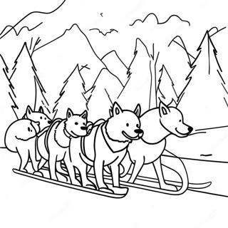 Hundsläde Team i Aktion Målarbild | Hundsläde målarbild